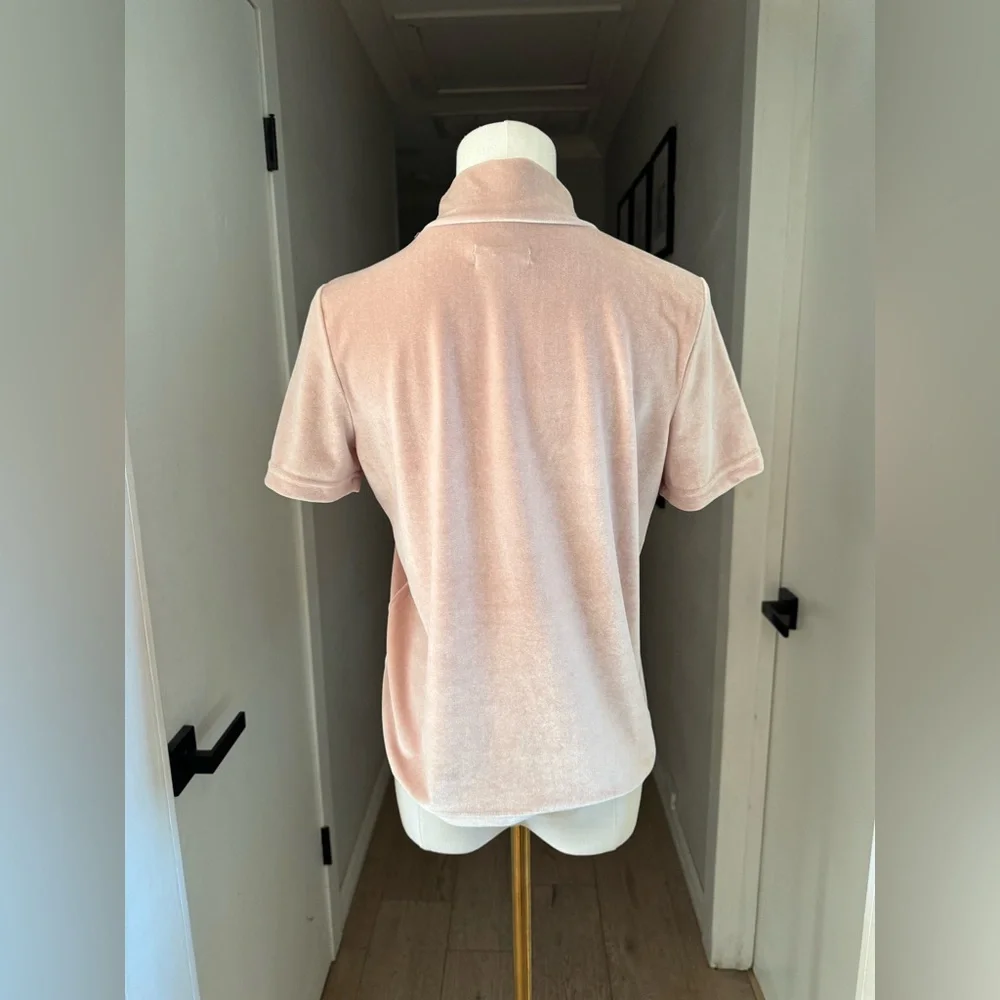 Madewell | Mock Neck Velvet Top in Avalon Pink | Sz XS - Picture 3 of 5